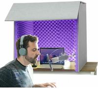 Desktop Soundproof Cover, Microphone Isolation Shield, Portable Vocal Booth for Noise Reduction in Home Studio, Music Recording, and Podcasting