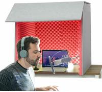 Desktop Soundproof Cover, Microphone Isolation Shield, Portable Vocal Booth for Noise Reduction in Home Studio, Music Recording, and Podcasting