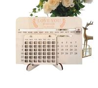 Desktop Wooden Calendar, Sliding Stand Display, Adjustable Wooden Calendar Sign for Desk Organization, Home and Dorm Accessory with Rustic Style, Study Table for Students Teens Girls Women