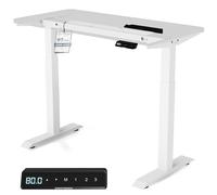 Desktronic Escritorio Ajustable en Altura, Escritorio de pie, Estructura de Mesa, Escritorio eléctrico Regulable en Altura con Pantalla táctil y Puertos de Carga, Blanco