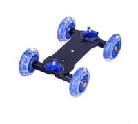 Deslizador de aluminio para cámara con ruedas giratorias, apto para cámaras réflex digitales y cámaras de vídeo, capacidad de 22 libras (azul)