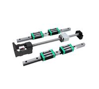 Deslizador de cojinete lineal con riel deslizante 4 bloques deslizantes de carros HGH20CA + HM12-57 montaje motor + 2 guías lineales HGR20 + tornillo bola SFU1605(350mm)