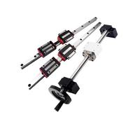 Deslizador de guía de movimiento lineal de metal Rieles lineales 2 piezas Guía lineal cuadrada HGR25 + 4 piezas Bloques de carro HGW25CC + Juego de husillo de bolas SFU2004(750mm)