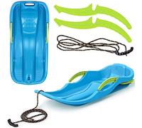 Tobogán de nieve para niños, plástico, con cuerda de tracción y freno (azul)