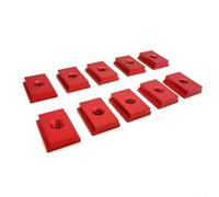 Deslizador de pista en T en aluminio para sierra ingletadora y mesa de enrutador, para carpintería de bricolaje (10 piezas M6 rojo)