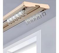 Deslizador de techo de aluminio de doble vía resistente, juego de rieles deslizantes silenciosos para divisores de habitaciones, duchas y cortinas, diseño sin ruido para dormitorios y salas de estar