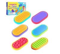 Deslizador Magnético Fidget - Divertido Juego De Juguetes Sensoriales Magnéticos | 6 Piezas Pequeñas De Silicona | Gadget De Escritorio Para Aliviar El Estrés, Herramienta Para Reuniones Y Viajes, Ayu