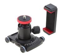 Deslizador manual de cámara de mesa de 4 ruedas con cabeza y abrazadera de teléfono para cámara de película DSLR Rig