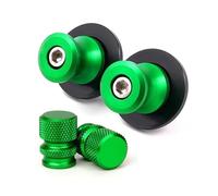 Deslizadores Carrete Brazo Oscilante CNC Soporte Tornillo Tapas Válvula Neumático Para Z650 RS Z 650 Para Ninja 650 2017-2023 2024 Para Versy 650 Protector contra choques(1 juego verde)