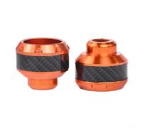 Deslizadores de Horquilla Delantera para Moto Aluminio Aleación Protección Parachoques Caída 2 Piezas(Orange)
