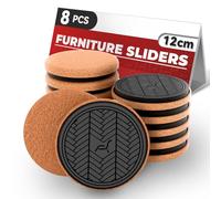 Deslizadores de Muebles Super Sliders, 8 Piezas - 12cm Furniture Sliders, Patines para desplazar Muebles, Protectores de Suelo