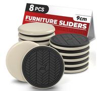 Deslizadores para Muebles para Alfombra, 8 Piezas - 9cm Furniture Sliders, Patines para desplazar Muebles, Desliza sin Esfuerzo en Moqueta