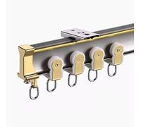 Deslizadores para rieles de Cortinas con Clips, rieles curvos Ajustables para Cortinas de Esquina para ventanales/vestidor/Ducha (Montaje en Techo, 731 cm).