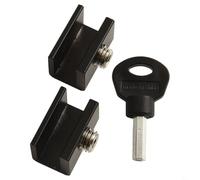 Deslizamiento para ventana y puerta vertical Tapón de bloqueo de puerta 2pc Cerraduras de seguridad ajustables, antirrobo con llave vertical para hogares con niños y mascotas (negro)