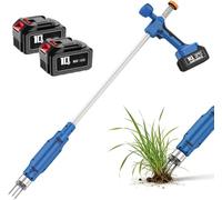 Desmalezador inalámbrico de 400 W, desmalezador eléctrico de pie, Cabezal de Garra de Acero, Mango Largo de 98 cm, para césped y jardín.