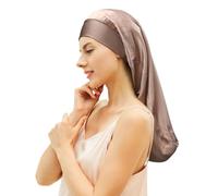 Desmend Gorro Seda Dormir Protege el Cabello, Adecuado para Cabello Largo Que llega hasta la Cintura 32×60cm (1 Unidad, Pasta de Frijol)