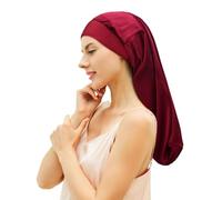 Desmend Gorro Seda Dormir Protege el Cabello, Adecuado para Cabello Largo Que llega hasta la Cintura 32×60cm (1 Unidad, Rojo)