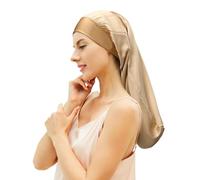 Desmend Gorro Seda Dormir Protege el Cabello, Adecuado para Cabello Largo Que llega hasta la Cintura 32×60cm (1 Unidad Dorado