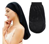 Desmend Gorro Seda Dormir Protege el Cabello, Adecuado para Cabello Largo Que llega hasta la Cintura 32×60cm (1 Unidad, Black)