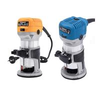 Desmoladora eléctrica de 2000 W, 40,000 rpm, herramienta para madera de 6 velocidades, Trimmer, fresadora eléctrica con fijo, mechas de 6,35 mm para carpintería (azul)