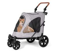 Desmontable mascota Trolley Strollers,Pet Trolley Carro for cochecito de perro con puerta delantera y trasera, carrito plegable for perros con un solo clic for mascotas de hasta 66 libras, transportad