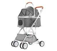Desmontable mascota Trolley Strollers,Pet Trolley Cochecitos for perros 3 en 1 for bolsa portátil for perros, cesta for asiento de coche, cochecito universal for mascotas con toldo ajustable, 4 ruedas
