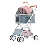 Desmontable mascota Trolley Strollers,Pet Trolley Cochecitos for perros 3 en 1 for bolsa portátil for perros, cesta for asiento de coche, cochecito universal for mascotas con toldo ajustable, 4 ruedas