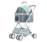 Desmontable mascota Trolley Strollers,Pet Trolley Cochecitos for perros 3 en 1 for bolsa portátil for perros, cesta for asiento de coche, cochecito universal for mascotas con toldo ajustable, 4 ruedas