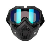 Desmontable Motocicleta Protectoras Gafas Máscara, Gafas Tácticas Al Aire Libre Filtro de Boca Anti-Niebla A Prueba de Viento Máscara para Airsoft CS Snowboard Esquí Equitación Motocross(Multicolor)