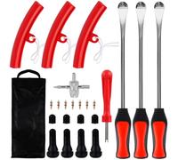 Desmontadores de Neumáticos Kit de 24Pcs Herramienta Desmontadora con Palancas de Neumáticos Protectores de LLanta de Rueda, Accesorios, Desmontadora de Neumáticos para Moto, Bicicleta, E scooter