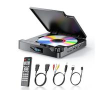 Desobry Reproductor DVD para TV 1080P, Reproductor DVD HDMI/AV/USB/TF Tarjeta, CD Player Memoria de Punto de interrupción, Cobertura para Todas Las regiones, Viene con Cable y Control Remoto