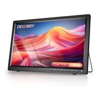 Desobry Televisión portátil de 15.6 pulgadas con batería recargable 1080P con sintonizador DVB-T2 con antena, pequeño televisor de 12 V para autocaravana, camping, autocaravanas, cocina, compatible