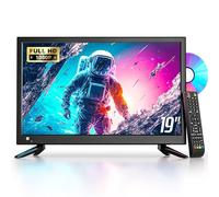 Desobry TV 19 Pulgadas Incorporado en el Reproductor de DVD, 1080P TV Pequeñas Soporte Antena HDMI USB AV de Entrada, 12v para Cocina/Autocaravana/Caravana/Camping