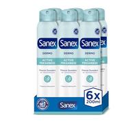 Desodorante Anti-transpirante Sanex Dermo Active Freshness Spray Pack 6 x 200ml | Hasta 48h de protección contra el sudor y el olor | Protección antimanchas | Restaura el pH natural de la piel