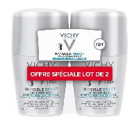 Desodorante antitranspirante Vichy Invisible Protect 72H antimanchas y antiirritación, paquete de 2 x 50 ml.