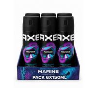 DESODORANTE AXE PARA HOMBRES , PACK 6X150ML : APOLLO, MARINE, , , BLACK, LEATHER AND COOK