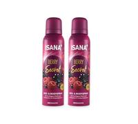 Desodorante & Body Spray Berry Secret de Isana, edición limitada, aroma afrutado a frambuesas y grosellas, cuidado corporal vegano, 2 x 150 ml