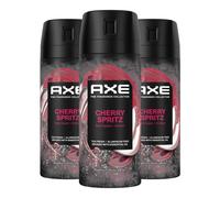 Desodorante corporal en aerosol AXE Fine Fragrance para hombre, paquete de 3, Cherry Spritz, sin aluminio, 4.0 oz