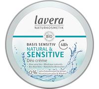 Desodorante crema 48h basis sensitiv, Lavera 50 ml | Cosméticos naturales veganos, frescura duradera sin aluminio, protección suave para el día a día
