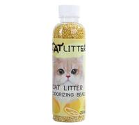 Desodorante de arena para gatos con sabor a limón, ambientador de arena para gatos, 250 ml, absorbe olores, elimina olores, compatible con todas las camadas, ingredientes naturales, frescura duradera