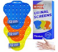 Desodorante de pantalla de orinal para baño de hombres (paquete de 36), protector de salpicaduras perfumado con cerdas largas, pantallas de orinal antisalpicaduras con aroma duradero, 12 océanos, 12