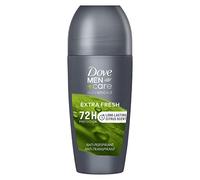 Desodorante Dove Men+Care Roll On Advanced Care Extra Fresh, desodorante para hombre, antitranspirante, sin alcohol, con crema hidratante 1/4, protección hasta 72 horas, 50 ml
