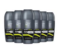 Desodorante Dove Men+Care Roll On Advanced Care Sport Fresh, antitranspirante sin alcohol, crema hidratante, 72 horas de protección, 6 unidades de 50 ml