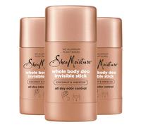 Desodorante en barra invisible SheaMoisture de coco e hibisco, 3 unidades, para todo el cuerpo, a base de plantas, sin aluminio, 2.6 oz