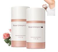 Desodorante en barra perfumada de rosa para todo el cuerpo, 48 horas de protección natural, sin aluminio, para hombre y mujer, práctico mini bastón de viaje, máxima protección contra la humedad (2