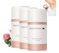 Desodorante en barra perfumada de rosa para todo el cuerpo, 48 horas de protección natural, sin aluminio, para hombres y mujeres, práctico mini bastón de viaje, máxima protección contra la humedad (3