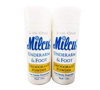 Desodorante en polvo Milcu para axilas y pies (80 g por botella, paquete de 2)