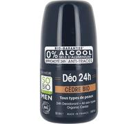 Desodorante en rodillo para hombre, madera de cedro, 24 horas, orgánico, 50 ml