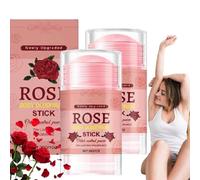 Desodorante natural en barra con rosa, 72H Control de olores para la piel, para axilas/pies, Roll-On compacto para bolsa de gimnasio y viaje (2PCS)