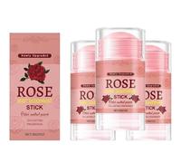 Desodorante Natural en Barra para el Cuidado Corporal, Aroma de Rosas, Control del Olor para Axilas, Manos y Pies, Enriquecido con Glicerina Vegetal y Vitamina E (3Pcs)